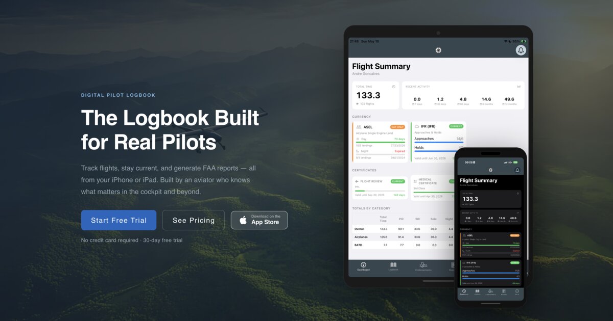 Smart Logbook Pro — Digital Pilot Logbook for General Aviation